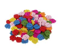 Oshhni 100 Bunte 2 Niedliche Holzknöpfe in Apfelform Zum schneidern