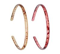 Oshhni 2 Stück schmale Stirnbänder, 8 mm dünn, für Frauen und Mädchen, gezahnt, schlicht, rutschfest, bequem, Haarreifen, Kopfbedeckung