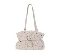 Oshhni Frauen Tote Bag Handtasche Shopper Umhängetasche aus Robustem PU Modisches Design mit Dekorativen Sternenpunkten Vielseitig für, Weiß