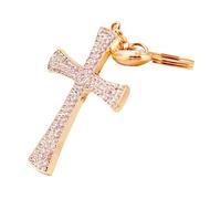 Oshhni Kreuz-Schlüsselanhänger, Auto-Schlüsselanhänger, kreativer Geldbeutel-Schlüsselhalter, Bling-Kreuz-Taschenanhänger, Zinklegierung für Handtaschen,