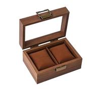 Oshhni Uhrenbox aus, Aufbewahrungsbox für Uhren, luxuriöser, vielseitiger und tragbarer Schmuckorganizer mit weichem Kissen für Damen und Herren, 2 Steckplätze