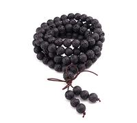 OSNIYAW Elegante 8 mm buddhistische Halskette, 108 Schwarze Perlen, Armband, buddhistisches Gebet, religiöser Schmuck für Familienmitglieder, schwarzer Lavastein