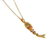 OSNIYAW Kette mit Fisch Anhänger, Halskette für jeden Tag, Party Schmuck, durchdachtes Geschenk, vielseitiges Damen Accessoire, Geschenk, bunter Swing Fisch Schmuck