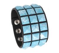 OSNIYAW Quadratisches Armband aus Leder, Punk, verstellbar, weich, bequem, für Damen und Herren, modisches Accessoire, PU-Leder, Eine Größe, Wie beschrieben