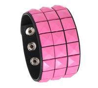OSNIYAW Quadratisches Armband aus Leder, Punk, verstellbar, weich, bequem, für Damen und Herren, modisches Accessoire, PU-Leder, Eine Größe, Wie beschrieben