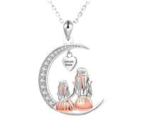 OSNIYAW Und von Tierkreiszeichen inspirierte Lebensbaum Halskette, verstellbarer Herz Mond Anhänger, Schmuck für Mutter, Geburtstag, Jahrestag, Geschenke, Mond Anhänger, einzigartige Halbmonde