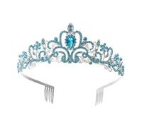 OSOLADY 1 Stück Alloy Diamond-Set-Krone Braut- Kopfschmuck Königin braut strass tiara Prinzessin-Kronen-Mädchen klein Hochzeit Tiara bezaubernde Braut Tiara Legierung Blue