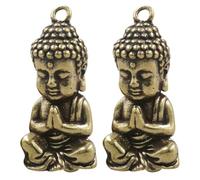 OSOLADY 2 Stück Dekorative Buddha Schlüsselanhänger aus Messing Zarte Hängende Buddha Dekorationen Kompakt und Verformbar für Handtasche oder Rucksack