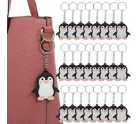 OSOLADY 24 Stück Pinguin Schlüsselanhänger Robuste Ebene Dekorationen Leichte Taschenanhänger für Partys und Gastgeschenke