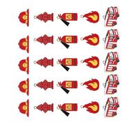 OSOLADY 25 Schlüsselanhänger aus Metalllegierung mit Feuerwehrmotiv - Mini-Feuerlöscher-Schlüsselanhänger, Flammen-Anhänger, Feuerwehrauto-Anhänger - Geschenkideen für Feuerwehrleute,