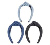OSOLADY 3 Stück Jeans Stoff Haarbänder für Damen Breites Leichtes Haarband Hält Haare Fest für Party und Familienfeier