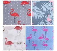 OSOLADY DIY Baumwoll Patchwork Stoff 1 Set 6 Stück Flamingo Print Für Patchworkprojekte Weich und Hautfreundlich
