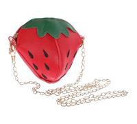 OSOLADY Erdbeertasche Mini Crossbody Bag Mit Kettenriemen Für Mädchen 5.12X3.94X1.57In Polyester Material Alltag Und Freizeit Tasche Für