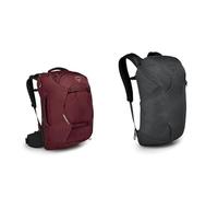 Osprey Europe Damen Fairview 40 Rucksack, Zirkon rot, Einheitsgröße & Farpoint Fairview Travel Daypack Unisex Travel Backpack Tunnel Vision Grey O/S