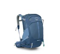 Osprey Sirrus 34L Damen Wanderrucksack Campingtasche mit wasserdichtem Regenschutz, Flaschentaschen & Ausrüstungsgurten, Sevres Blau