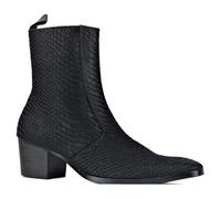 OSSTONE Chelsea Stiefel für Männer High Heels Herren Kleid Schuhe Reißverschluss Stiefel Pony Hair Krokodilmuster OS-JY021-A-DE Schwarz US9.5