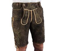 Ostarrichi Trachtenlederhose kurz Weinbauer Hirschruf Rothirsch rauchschwarz Olive 46