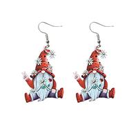 Ostergeschenke Ohrringe Acryl Kreative Gänseblümchen-Zwerg-Ohrringe -Ohrringe Mathe Ohrringe (Red, One Size)