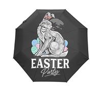 Osterhase Ei Hase Regenschirm Automatik Auf-Zu Taschenschirm Umbrella Kompakt Schirme für Jungen Mädchen Strand Frauen
