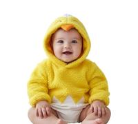 Osterküken Babybody Unisex Baby Hühnchen Strampler Säuglings Mädchen Jungen Niedlich Huhn Cosplay Kostüm Jumpsuit Baby-Küken Tier-Spielanzug mit Kapuze Overall für Ostern Karneval Geburtstag