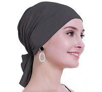 osvyo Bambus Chemo Kopftuch für Frauen mit Haarausfall - Krebspatienten Kopfbedeckung Turban in Versiegelter Verpackung DUNKELGRAU
