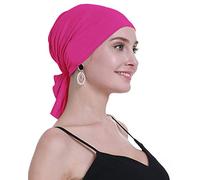 osvyo Bambus Chemo Kopftuch für Frauen mit Haarausfall - Krebspatienten kopfbedeckung Turban in Versiegelter Verpackung ROSE ROT