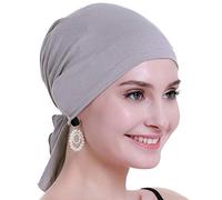 osvyo Bambus Chemo Kopftuch für Frauen mit Haarausfall - Krebspatienten Kopfbedeckung Turban in Versiegelter Verpackung LICHTGRAU