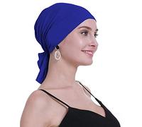 osvyo Bambus Chemo Kopftuch für Frauen mit Haarausfall - Krebspatienten Kopfbedeckung Turban in Versiegelter Verpackung Cobalt BLAU