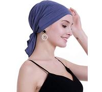 osvyo Bambus Chemo Kopftuch für Frauen mit Haarausfall - Krebspatienten kopfbedeckung Turban in Versiegelter Verpackung DENIM BLAU