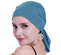 osvyo Bambus Chemo Kopftuch für Frauen mit Haarausfall - Krebspatienten Kopfbedeckung Turban in Versiegelter Verpackung HELLBLAU