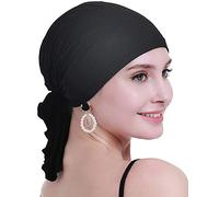osvyo Bambus Chemo Kopftuch für Frauen mit Haarausfall - Krebspatienten Kopfbedeckung Turban in Versiegelter Verpackung SCHWARZ