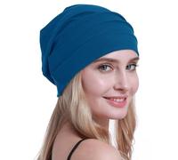 osvyo Baumwolle Chemo Hüte Soft Caps Krebs Kopfbedeckungen für Frauen Haarausfall versiegelt Verpackung,TIEF See BLAU
