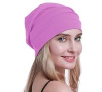 osvyo Baumwolle Chemo Hüte Soft Caps Krebs Kopfbedeckungen für Frauen Haarausfall versiegelt Verpackung,NEON PINK