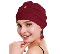 osvyo Baumwolle Chemo Kopfbedeckung für Damen Krebs Haarausfall Hut - Baumwolle Leichte Kopfbedeckung Versiegelte Verpackung Kirsche