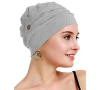 osvyo Baumwolle Chemo Kopfbedeckung für Damen Krebs Haarausfall Hut - Baumwolle Leichte Kopfbedeckung Versiegelte Verpackung HELL GRAU Flecken