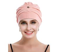 osvyo Baumwolle Chemo Kopfbedeckung für Damen Krebs Haarausfall Hut - Baumwolle Leichte Kopfbedeckung Versiegelte Verpackung HELLES ROSA