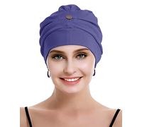 osvyo Baumwolle Chemo Kopfbedeckung für Damen Krebs Haarausfall Hut - Baumwolle Leichte Kopfbedeckung Versiegelte Verpackung Denim BLAU