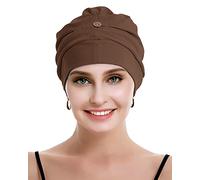 osvyo Baumwolle Chemo Kopfbedeckung für Damen Krebs Haarausfall Hut - Baumwolle Leichte Kopfbedeckung Versiegelte Verpackung HELL Kaffee
