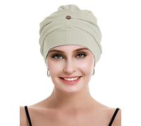 osvyo Baumwolle Chemo Kopfbedeckung für Damen Krebs Haarausfall Hut - Baumwolle Leichte Kopfbedeckung Versiegelte Verpackung WARMES GRAU
