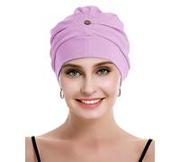 osvyo Baumwolle Chemo Kopfbedeckung für Damen Krebs Haarausfall Hut - Baumwolle Leichte Kopfbedeckung Versiegelte Verpackung HELL LILA