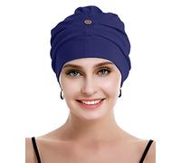 osvyo Baumwolle Chemo Kopfbedeckung für Damen Krebs Haarausfall Hut - Baumwolle Leichte Kopfbedeckung Versiegelte Verpackung Marine BLAU