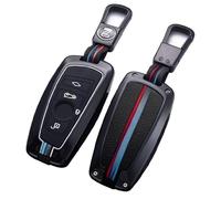 OTMIK Autoschlüssel Abdeckung aus Zinklegierung Passend für BMW F20 F30 G20 F31 F34 F10 G30 F11 X1 X3 X6 F25 X4 E60 E87 I3 M3 M4 5 Z4 3 5 6 Series Schlüsselanhänger Zubehör (Schwarze 4 Knöpfe)