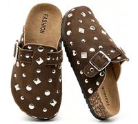 Otoepazm Clogs Kinder Pantoletten mit Kork-Fußbett Geschlossene Hausschuhe | Verstellbarem Riemen, Rutschfest Leicht mit Arch Support für Mädchen Jungen Sandalen