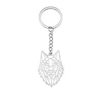OTOTEC Hohler Wolf-Anhänger Schlüsselanhänger aus Edelstahl Tierform Unisex Schlüsseldeko Rucksack Handtasche Silber