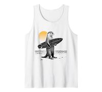 Otter mit Surfbrett Sonne, Sommer, Strand, Meer Tank Top