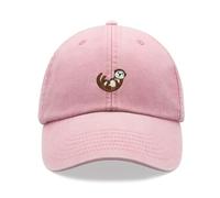 Otter On Back Baseball Cap Vintage Washed Unisex Dad Hat Adjustable