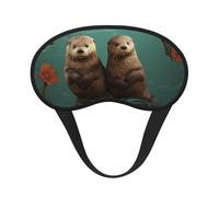 Otters in Love Schlafmaske für Seitenschläfer, Verdunkelungs-Augenmaske für Damen und Herren, Nulldruck-Schlafmasken, weiche, atmungsaktive Augenabdeckung, bequeme Augenbinde, Lidschatten für