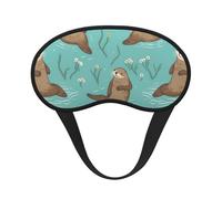 Otters in Love Schlafmaske, weich, bequem, Augenmaske mit verstellbarem Riemen, Verdunkelung, Augenschlafschutz, Abdeckung für Damen, Mädchen, Herren, Reisen, Yoga, Nickerchen, Schichtarbeit