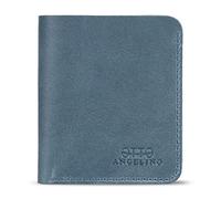 Otto Angelino Echtleder Ultra Slim Bifold Kartenhalter und Geldbörse - Unisex (Blau)