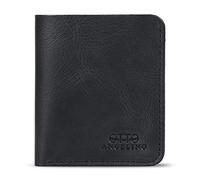 Otto Angelino Echtleder Ultra Slim Bifold Kartenhalter und Geldbörse - Unisex (Schwarz)